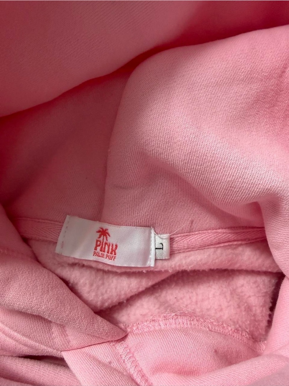 Pink Palm Puff Women's Pink Graphic Hoodie Sweater - Picture 3 of 6